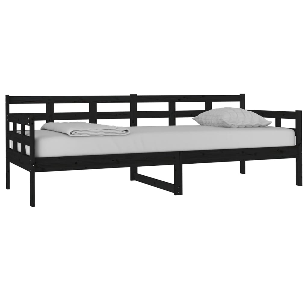 vidaXL Day Bed | Black | Solid pine wood | Single