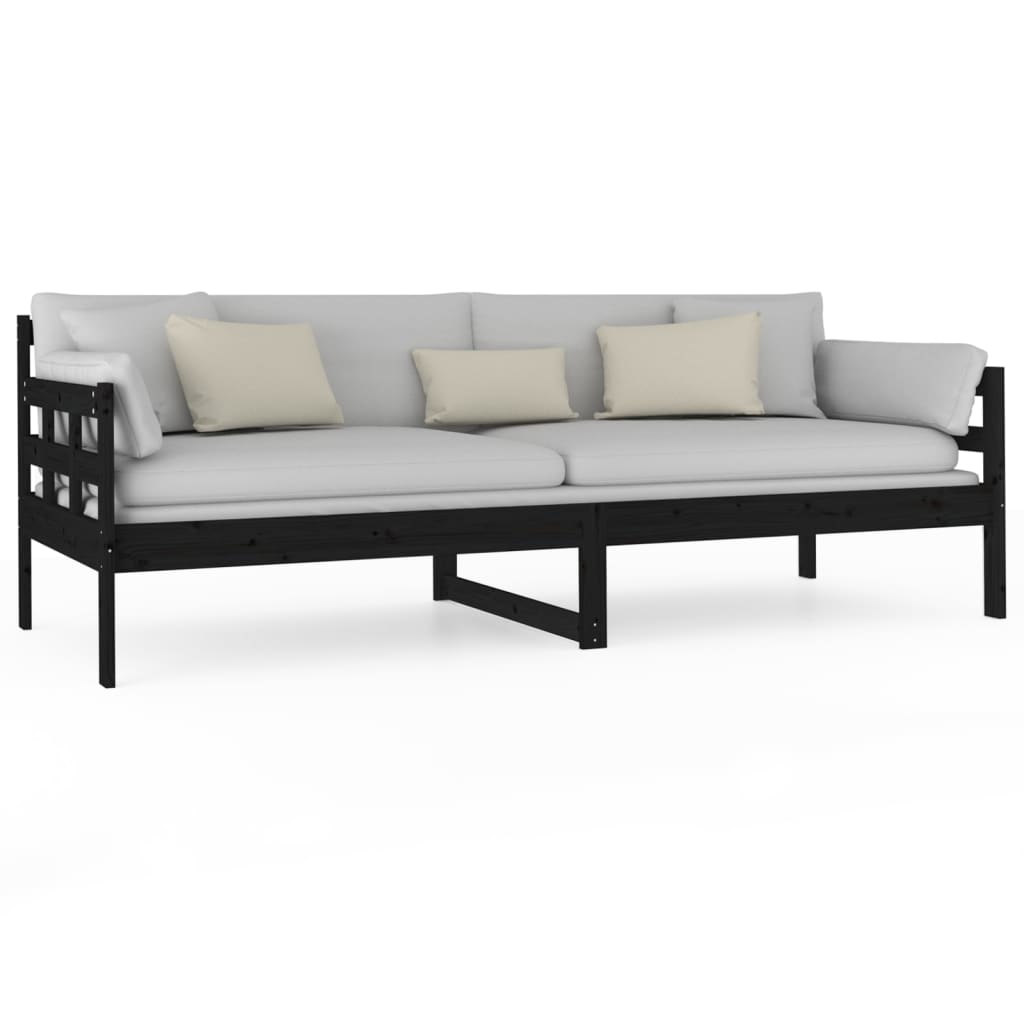 vidaXL Day Bed | Black | Solid pine wood | Single