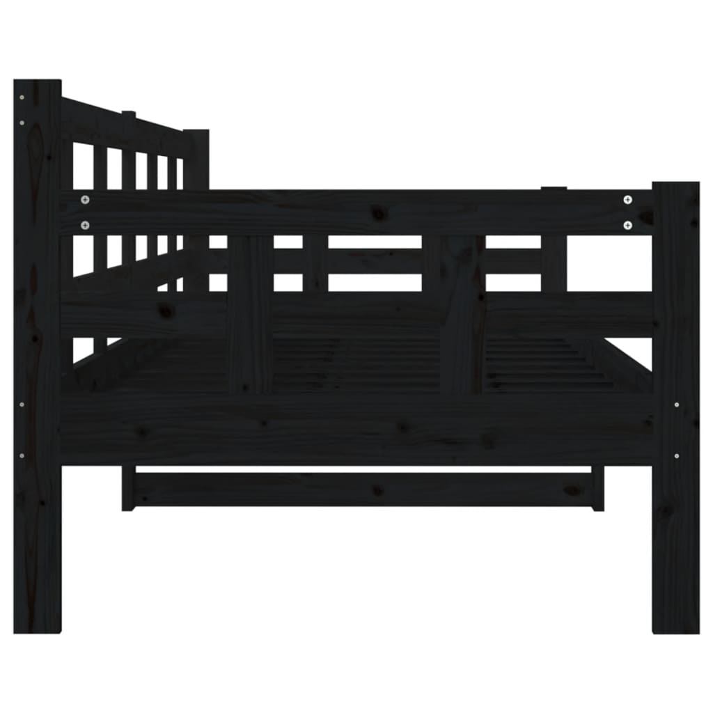 vidaXL Day Bed | Black | Solid pine wood | Single