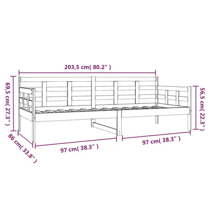 vidaXL Day Bed | Black | Solid pine wood | Single