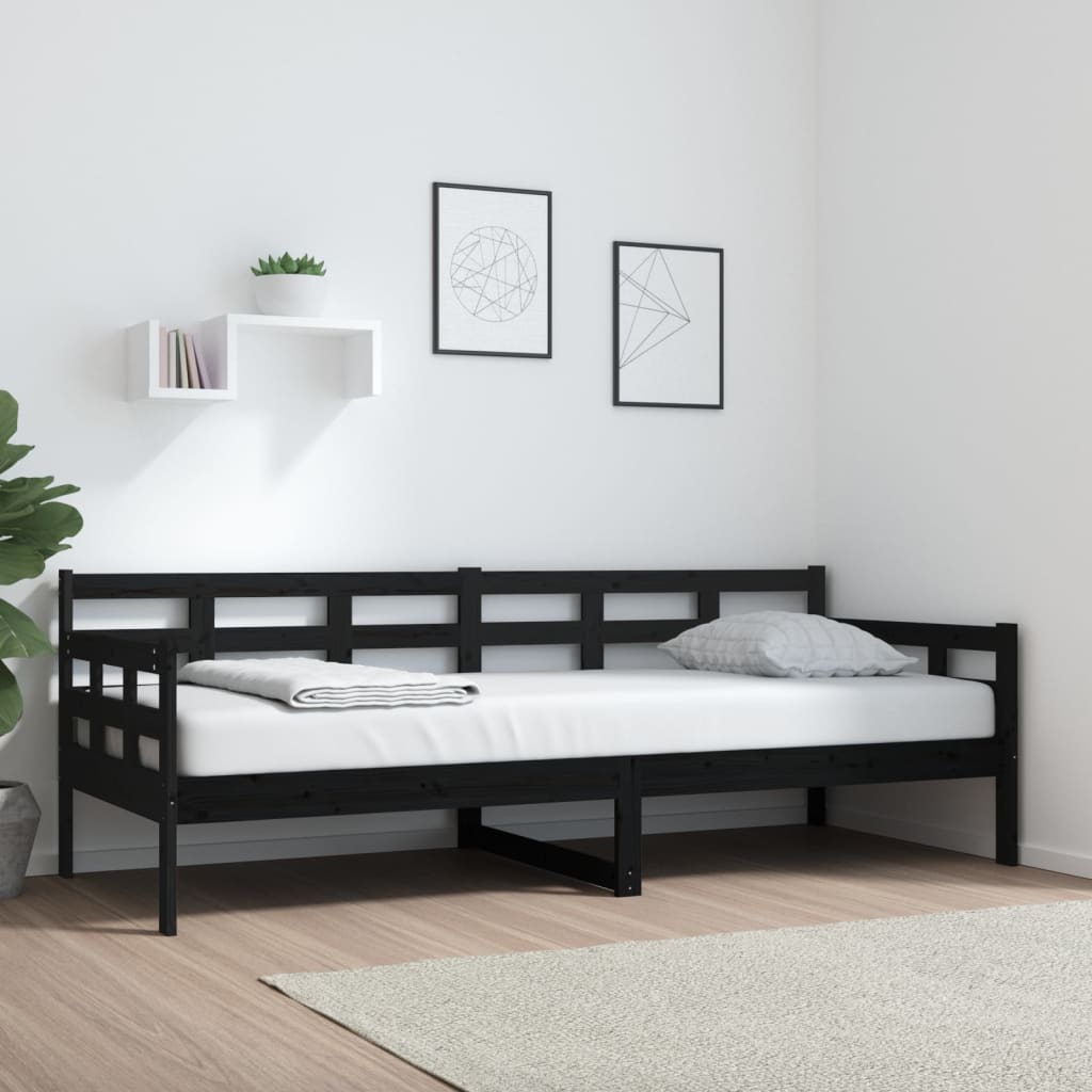 vidaXL Day Bed | Black | Solid pine wood | Single