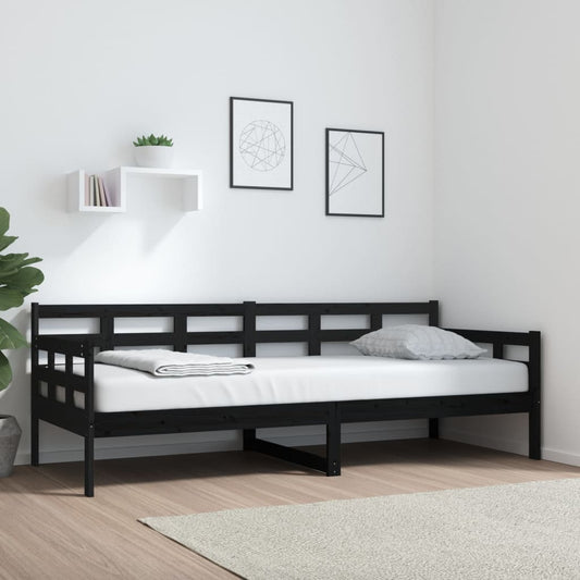 vidaXL Day Bed | Black | Solid pine wood | Single