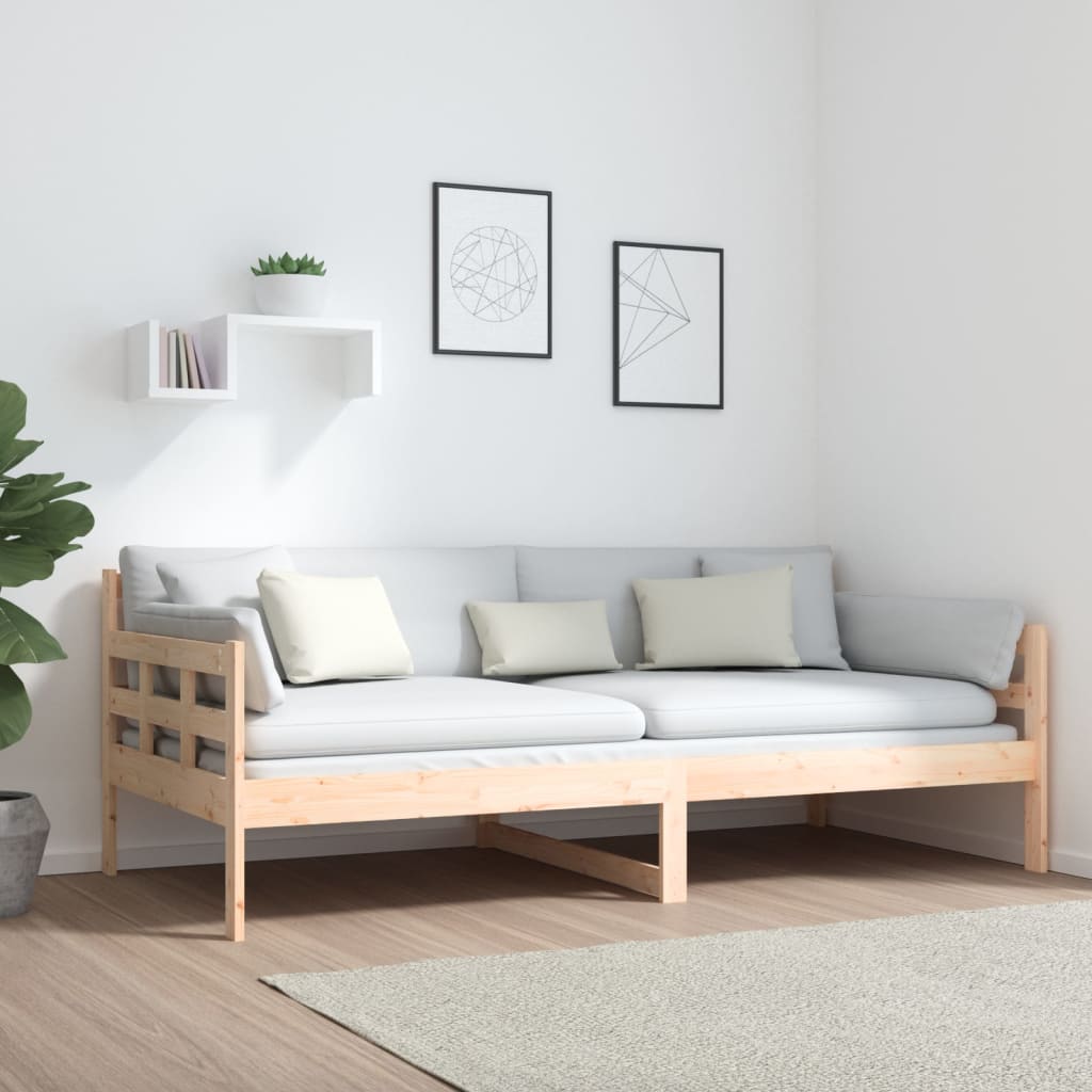vidaXL Day Bed | Natural Pine | Solid Pine Wood | Single size
