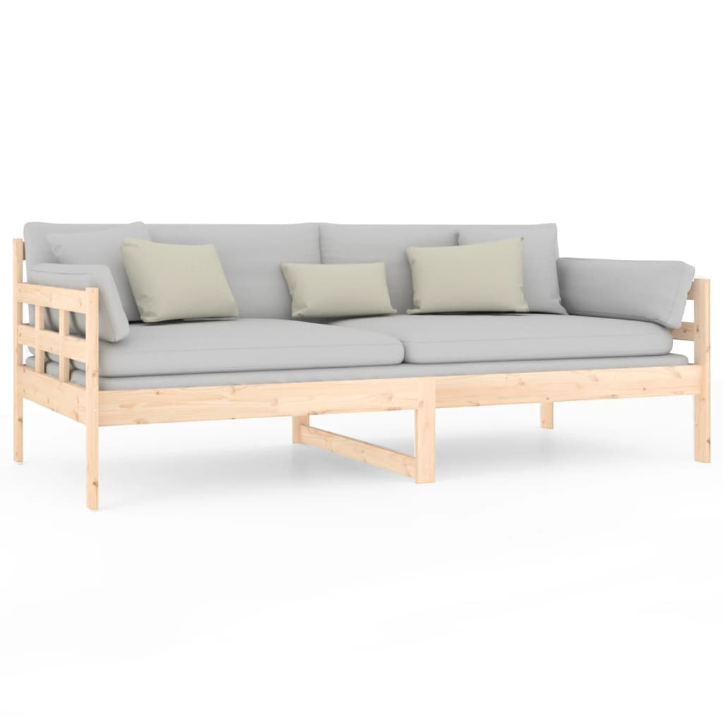 vidaXL Day Bed | Natural Pine | Solid Pine Wood | Single size