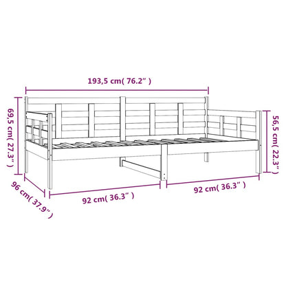 vidaXL Day Bed | Natural Pine | Solid Pine Wood | Single size