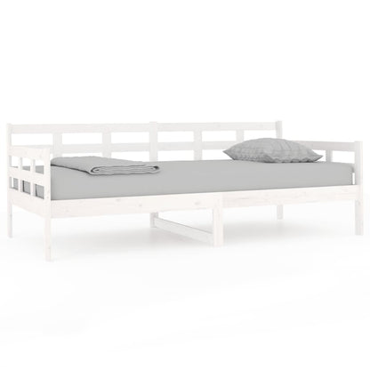 vidaXL Day Bed | White | Solid pine wood | Single | Convertible