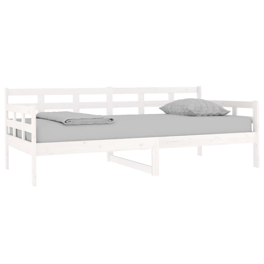 vidaXL Day Bed | White | Solid pine wood | Single | Convertible