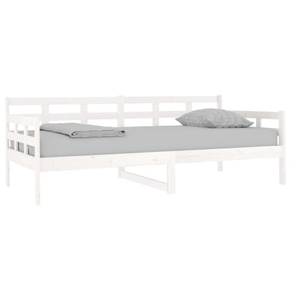 vidaXL Day Bed | White | Solid pine wood | Single | Convertible