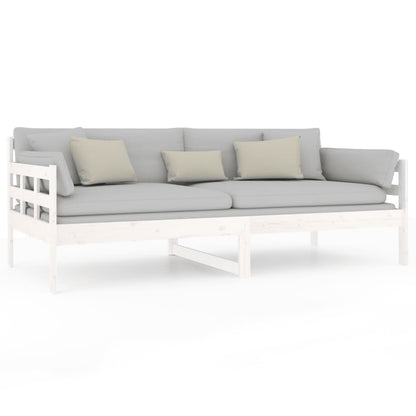 vidaXL Day Bed | White | Solid pine wood | Single | Convertible