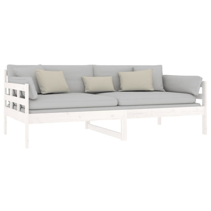 vidaXL Day Bed | White | Solid pine wood | Single | Convertible