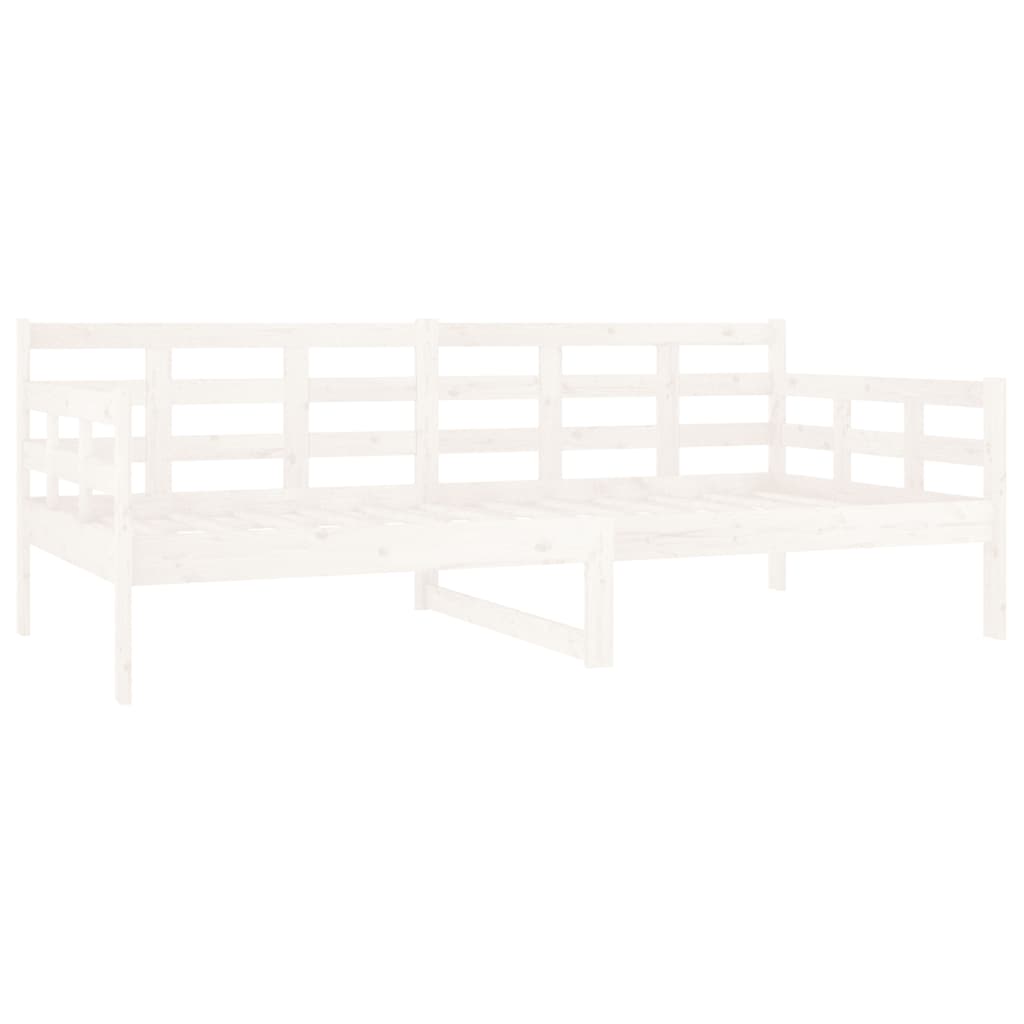 vidaXL Day Bed | White | Solid pine wood | Single | Convertible