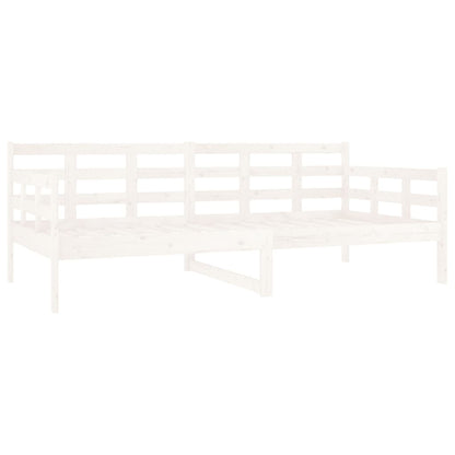 vidaXL Day Bed | White | Solid pine wood | Single | Convertible