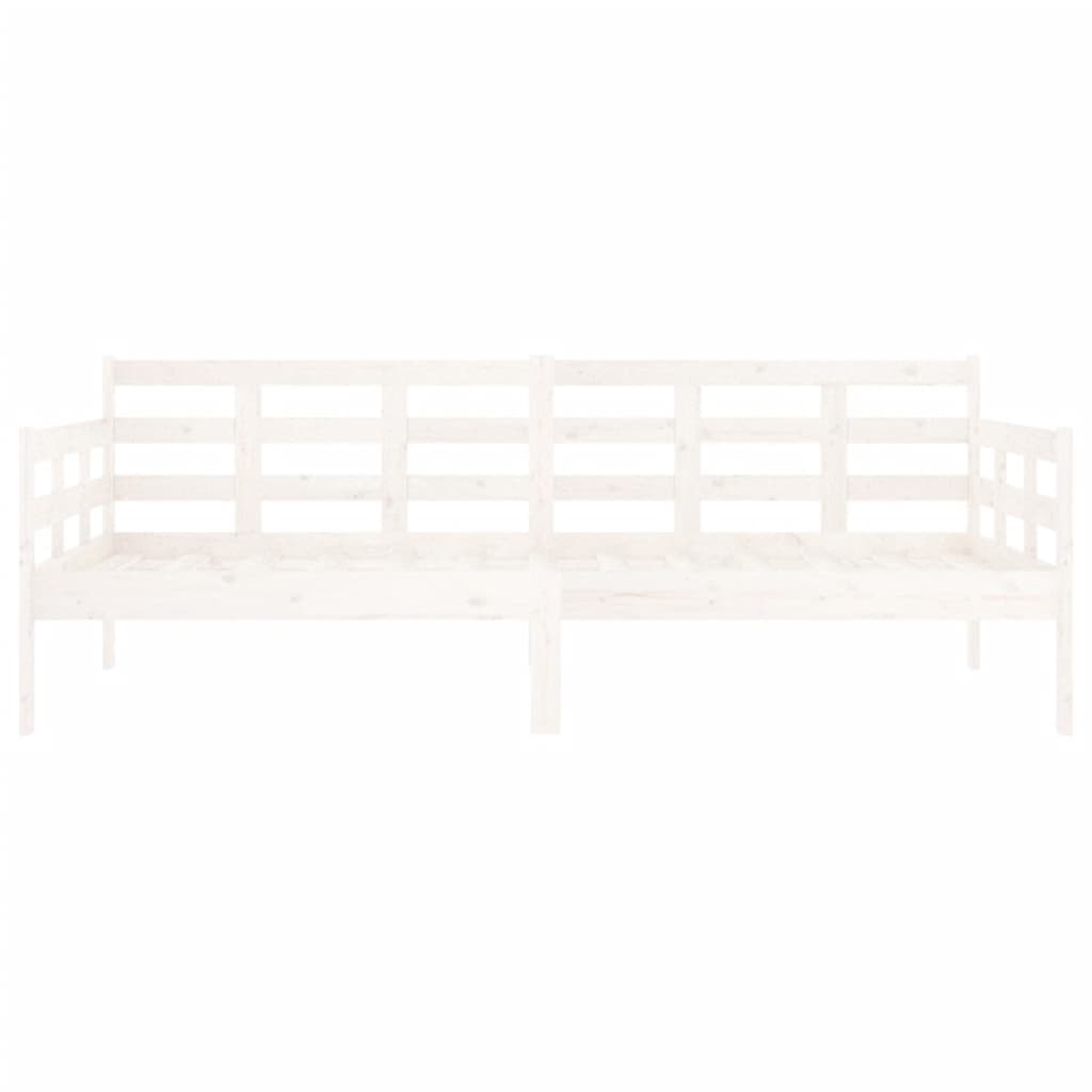 vidaXL Day Bed | White | Solid pine wood | Single | Convertible