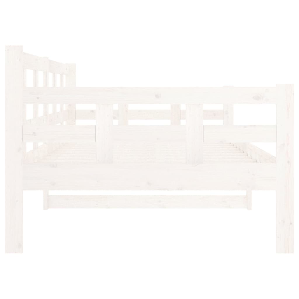 vidaXL Day Bed | White | Solid pine wood | Single | Convertible