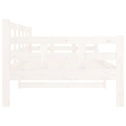 vidaXL Day Bed | White | Solid pine wood | Single | Convertible