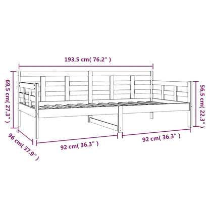 vidaXL Day Bed | White | Solid pine wood | Single | Convertible