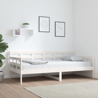 vidaXL Day Bed | White | Solid pine wood | Single | Convertible