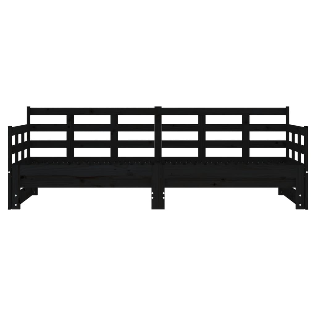 vidaXL Pull-out Day Bed without Mattress Black 2x(90x190) cm