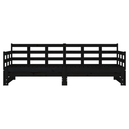 vidaXL Pull-out Day Bed without Mattress Black 2x(90x190) cm