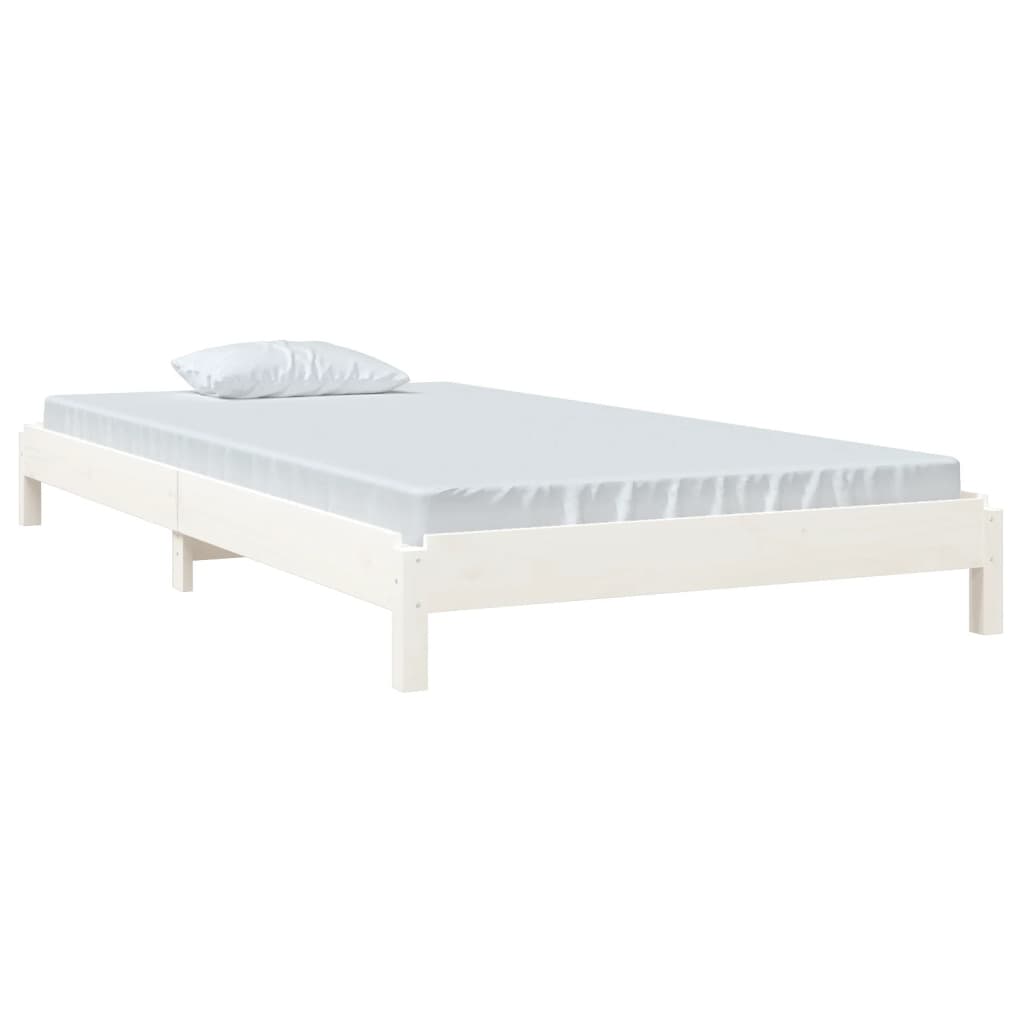 vidaXL Stack Bed without Mattress White 100x200 cm Solid Wood Pine