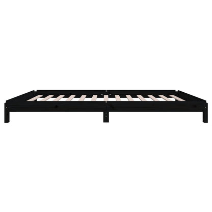 vidaXL Stack Bed without Mattress Black 90x200 cm Solid Wood Pine