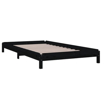 vidaXL Stack Bed without Mattress Black 80x200 cm Solid Wood Pine