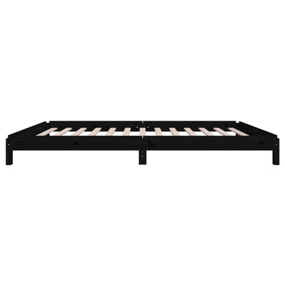 vidaXL Stack Bed without Mattress Black 80x200 cm Solid Wood Pine