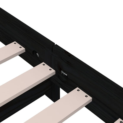 vidaXL Stack Bed without Mattress Black 80x200 cm Solid Wood Pine