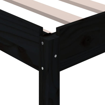 vidaXL Stack Bed without Mattress Black 75x190 cm Small Single Solid Wood Pine