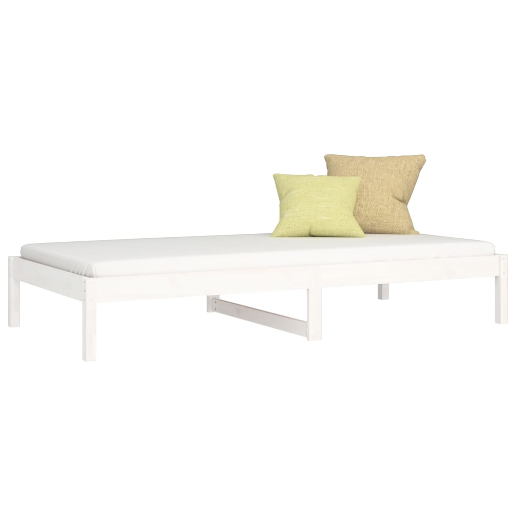 vidaXL Day Bed | White | Solid pine wood | Small