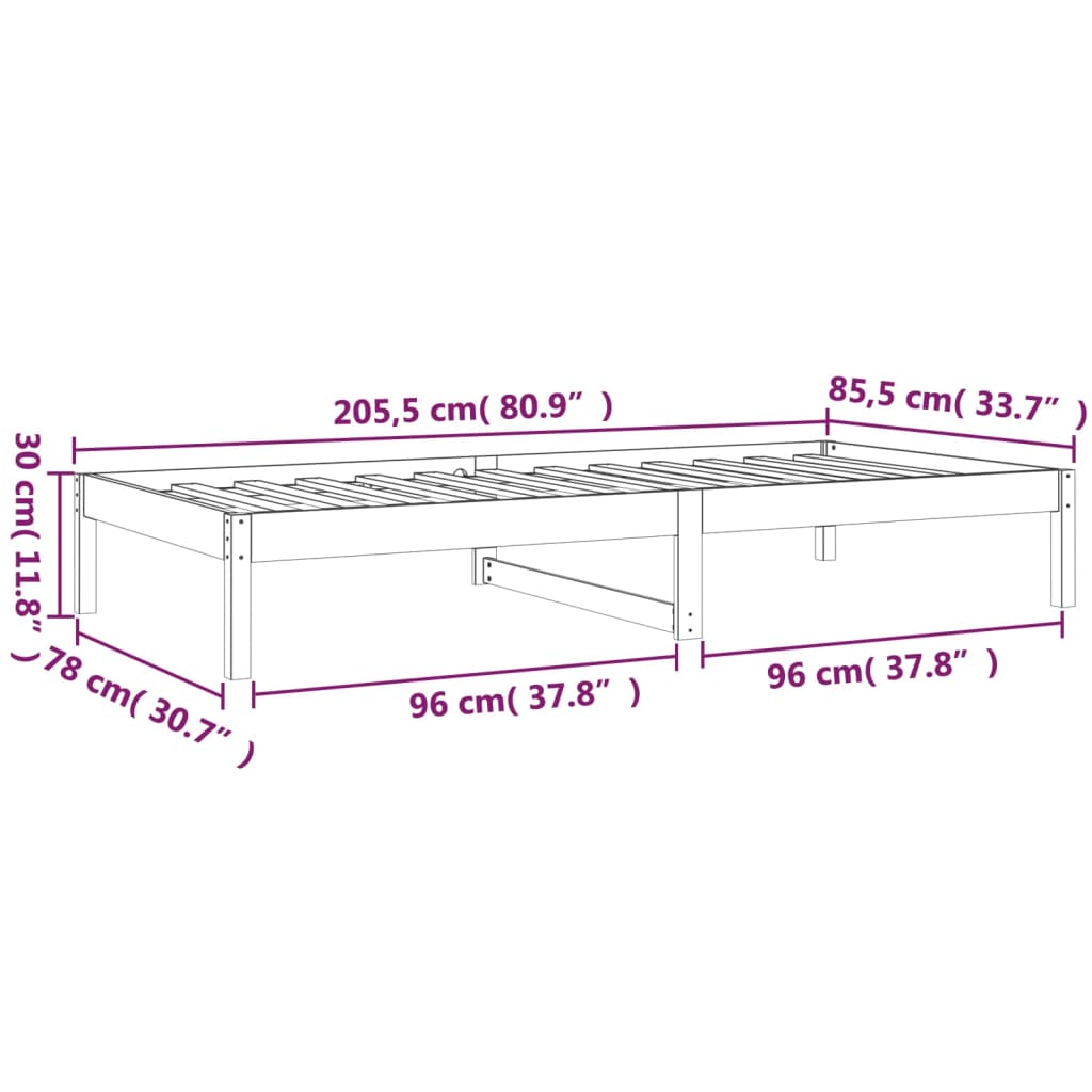 vidaXL Day Bed | White | Solid Pine Wood | Small | Convertible