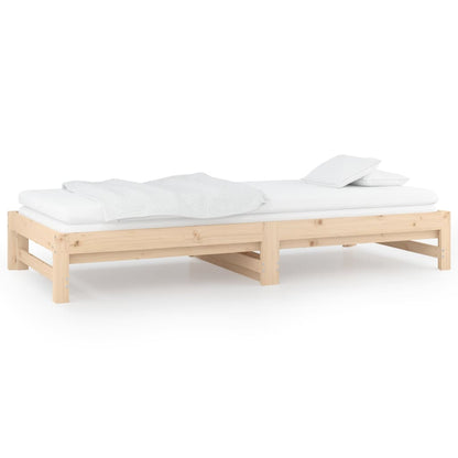 vidaXL Pull-out Day Bed without Mattress 2x(90x190) cm Solid Wood Pine