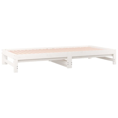 vidaXL Day Bed | White | Solid pinewood | Double | Expandable | Day Bed