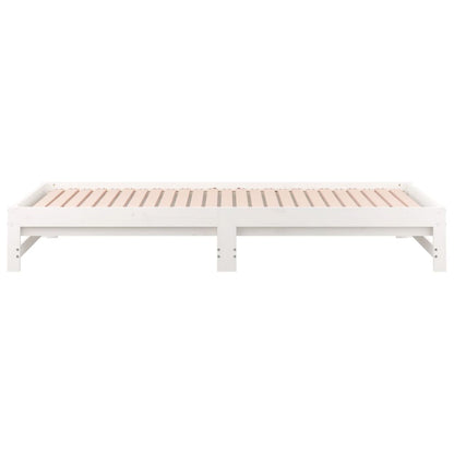 vidaXL Day Bed | White | Solid pinewood | Double | Expandable | Day Bed