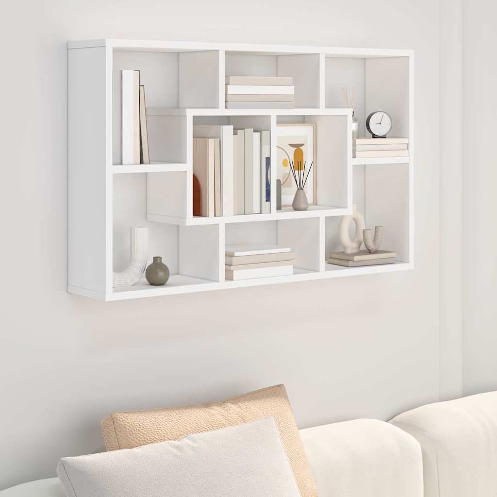 vidaXL Wall Shelf White 85x16x52,5 cm Engineered Wood
