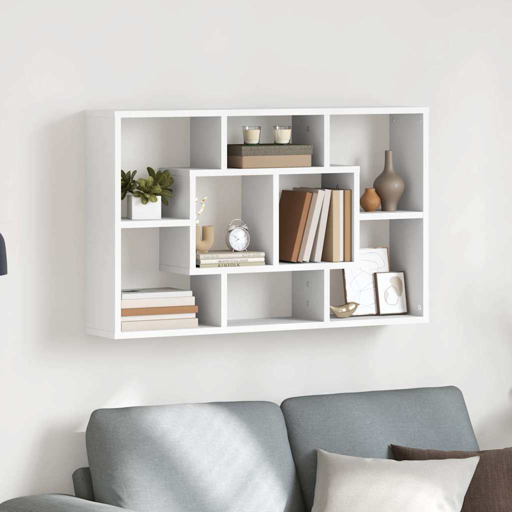 vidaXL Wall Shelf White 85x16x52,5 cm Engineered Wood