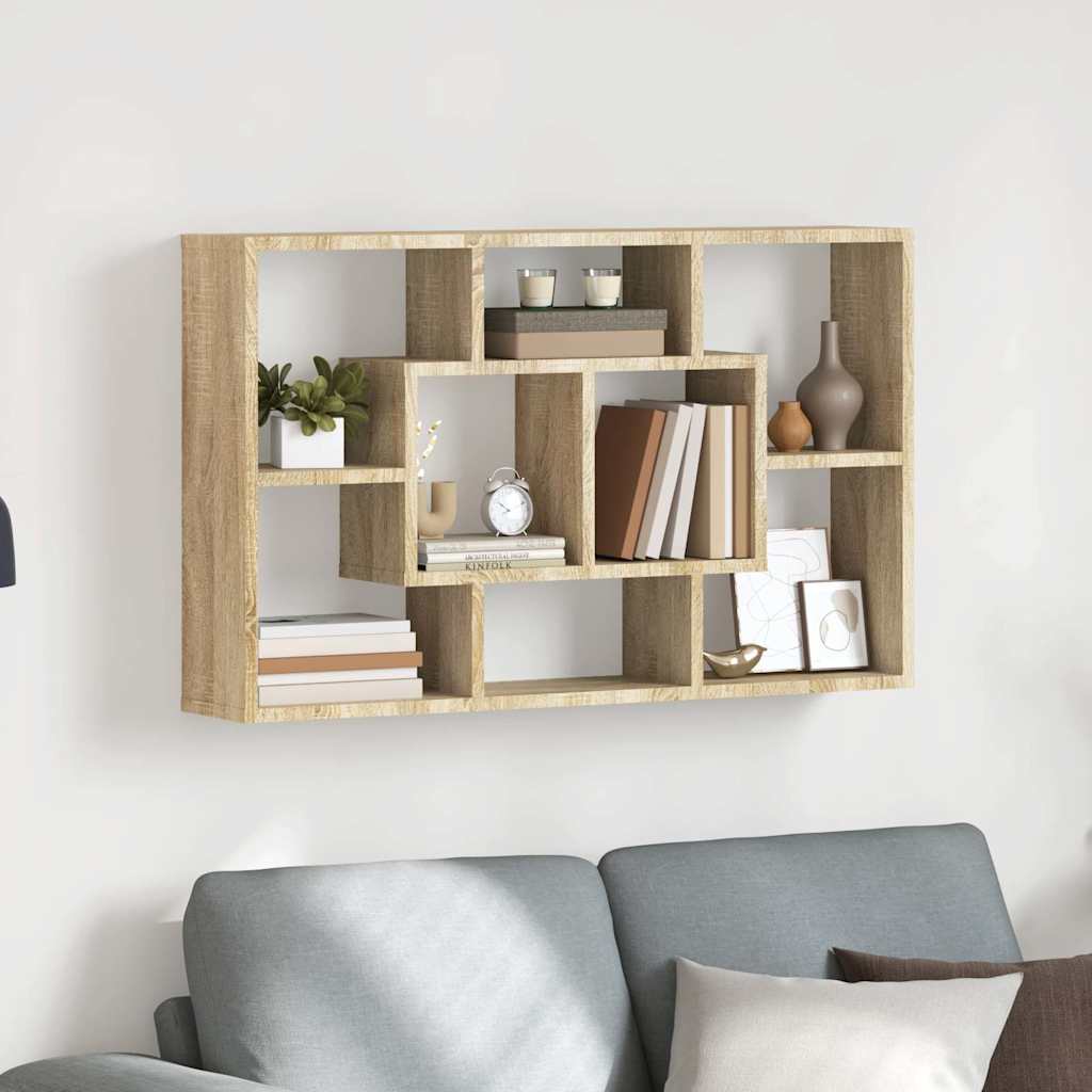 vidaXL Wall Shelf Sonoma Oak 85x16x52,5 cm Engineered Wood