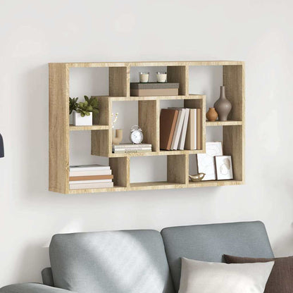 vidaXL Wall Shelf Sonoma Oak 85x16x52,5 cm Engineered Wood