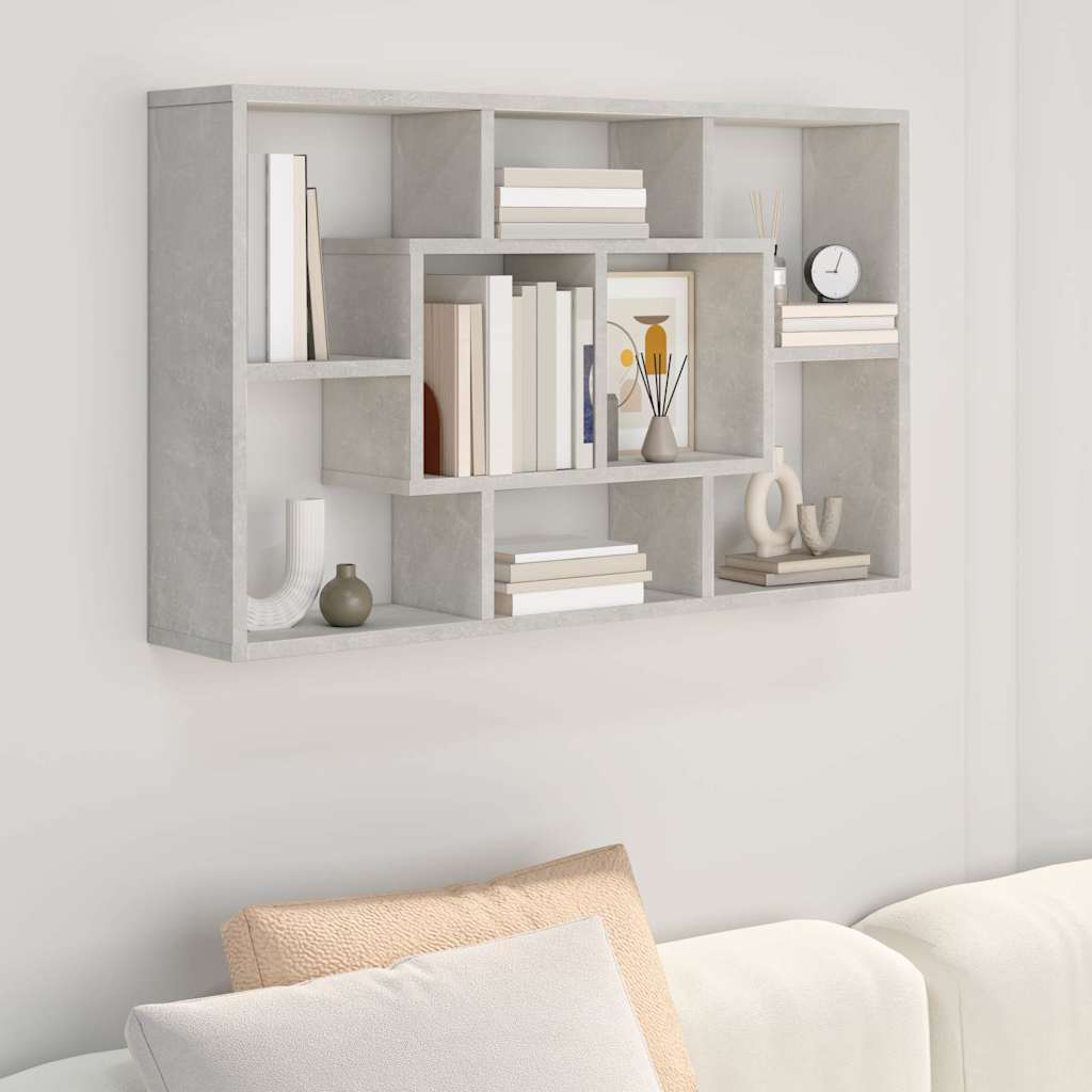vidaXL Wall Shelf Concrete Grey 85x16x52,5 cm Engineered Wood
