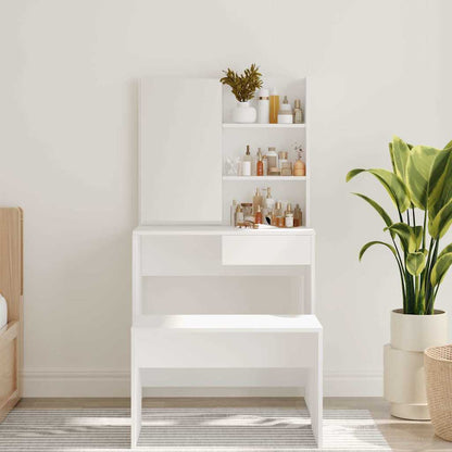 vidaXL Dressing Table with Mirror White 74,5x40x141 cm