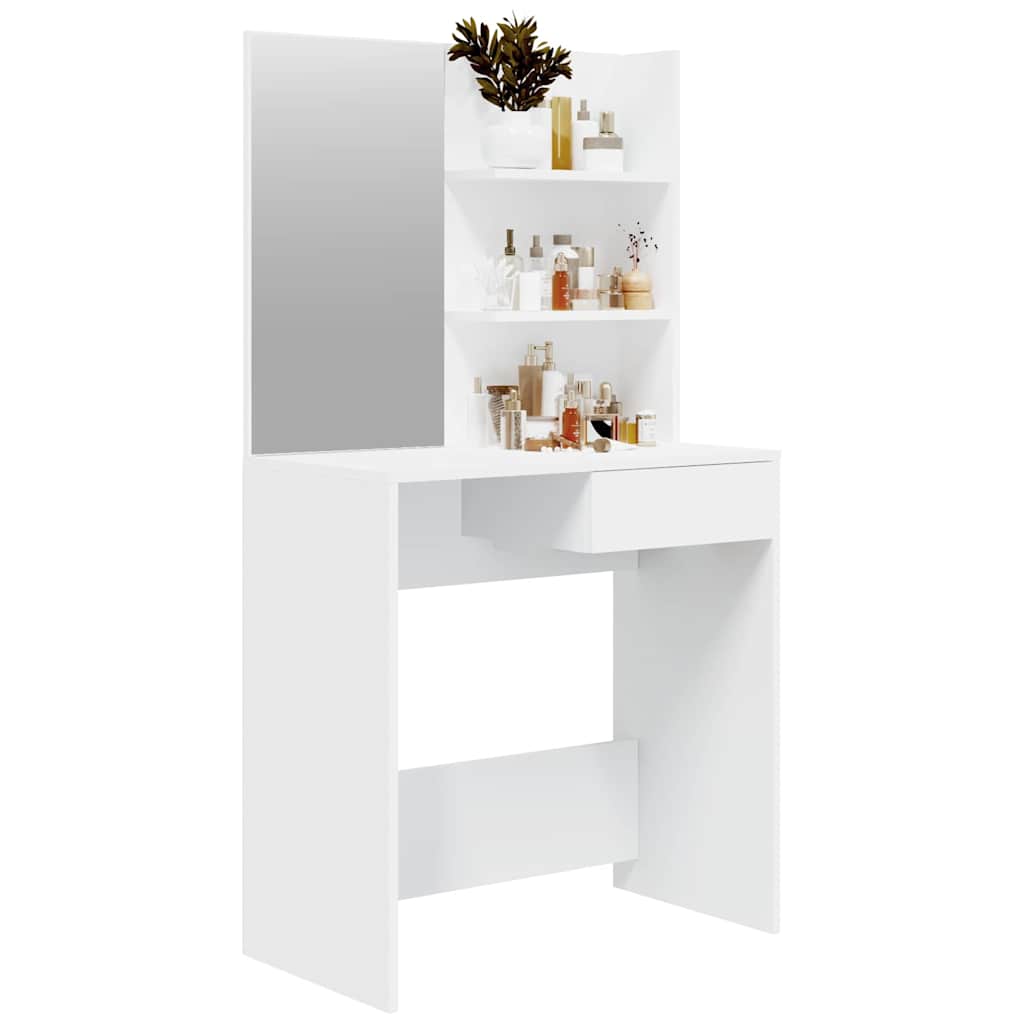 vidaXL Dressing Table with Mirror White 74,5x40x141 cm