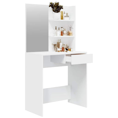 vidaXL Dressing Table with Mirror White 74,5x40x141 cm
