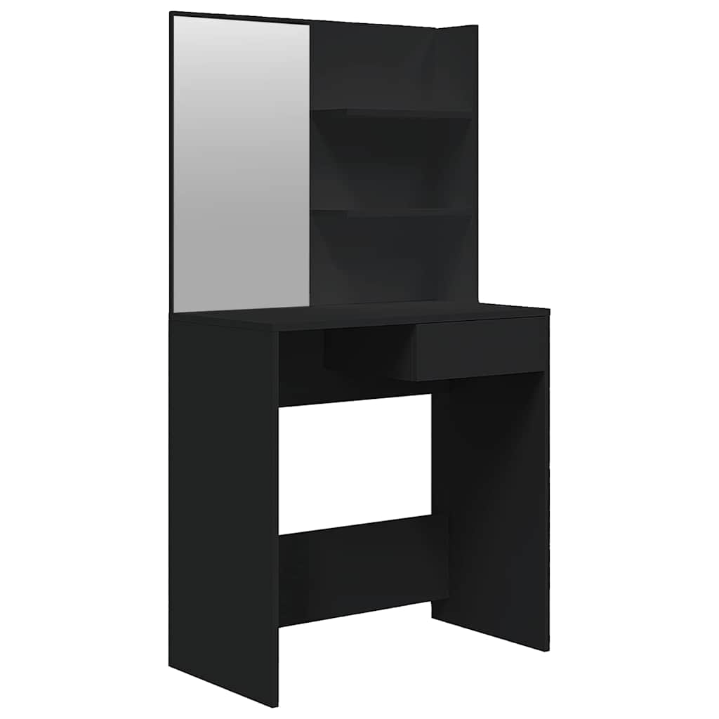 vidaXL Dressing Table with Mirror Black 74,5x40x141 cm