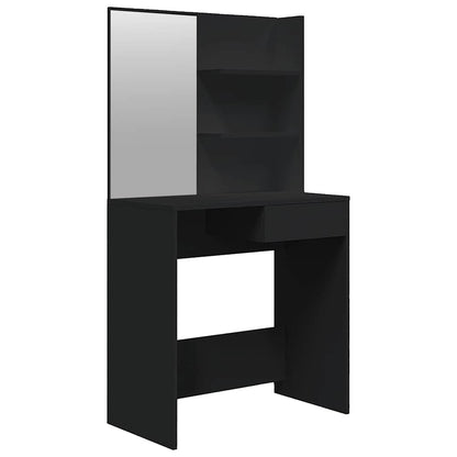vidaXL Dressing Table with Mirror Black 74,5x40x141 cm