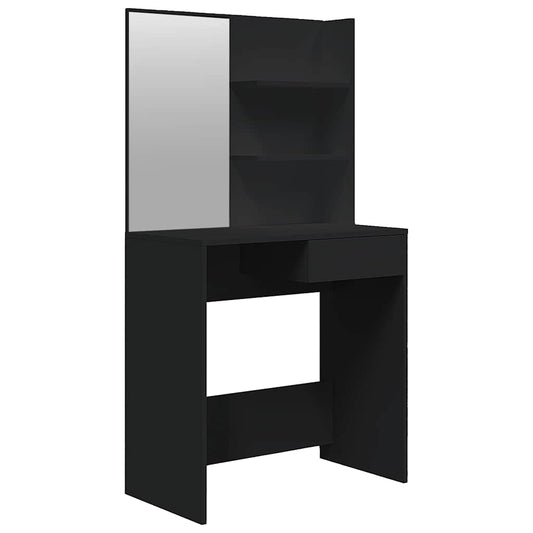 vidaXL Dressing Table with Mirror Black 74,5x40x141 cm