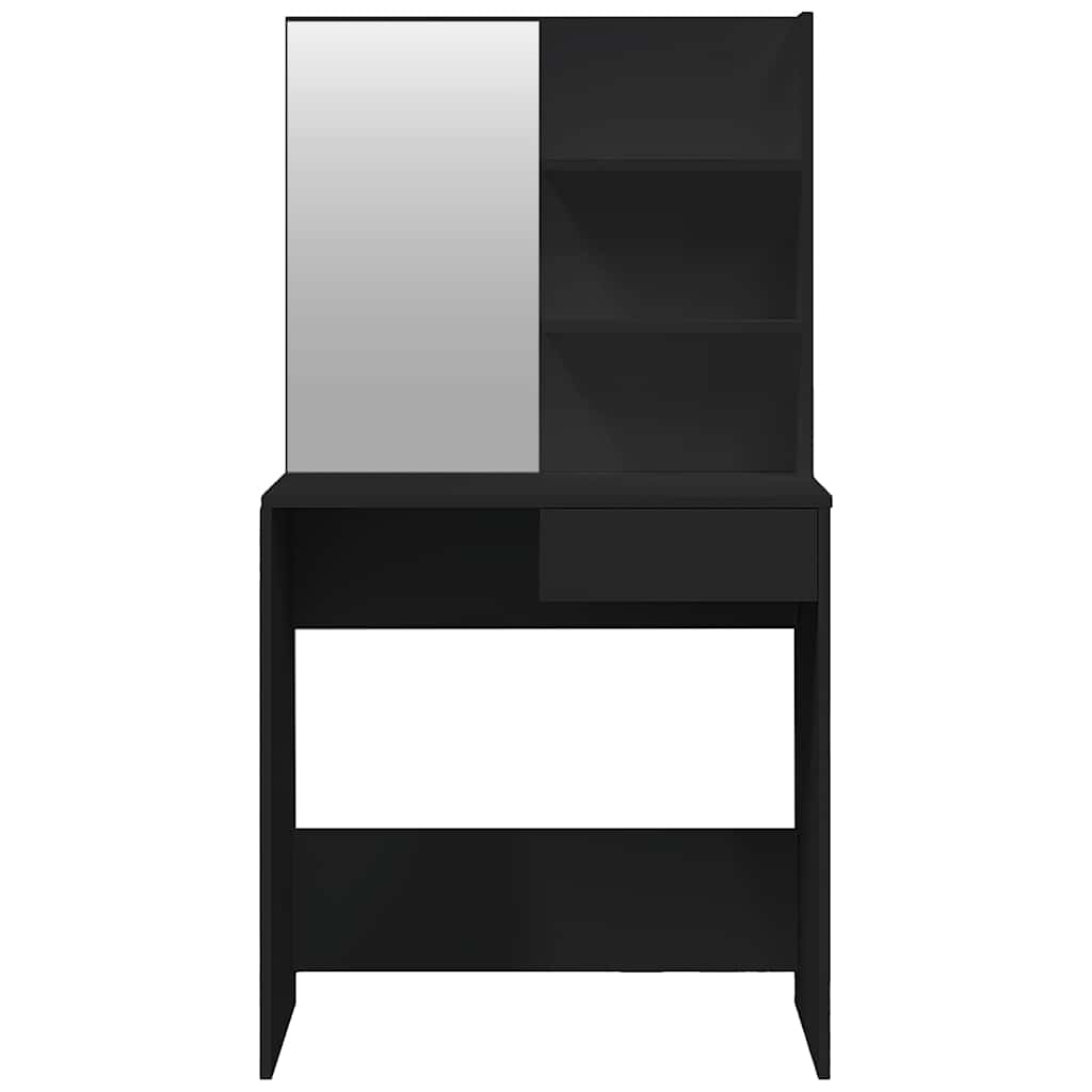 vidaXL Dressing Table with Mirror Black 74,5x40x141 cm