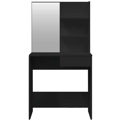 vidaXL Dressing Table with Mirror Black 74,5x40x141 cm