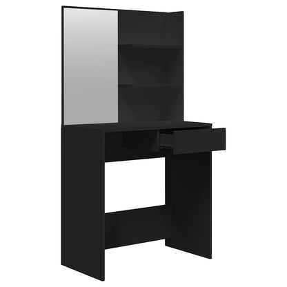 vidaXL Dressing Table with Mirror Black 74,5x40x141 cm