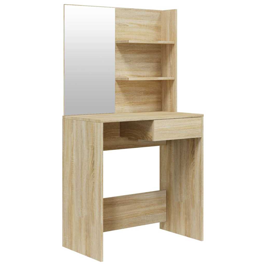 vidaXL Dressing Table with Mirror Sonoma Oak 74,5x40x141 cm