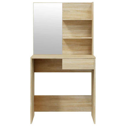 vidaXL Dressing Table with Mirror Sonoma Oak 74,5x40x141 cm